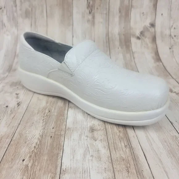 Alegria Keli White Leather Clogs size 36 - Picture 9 of 10